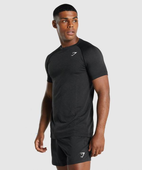 Panske Tricka Gymshark Vital Light Seamless Čierne | SG4730569